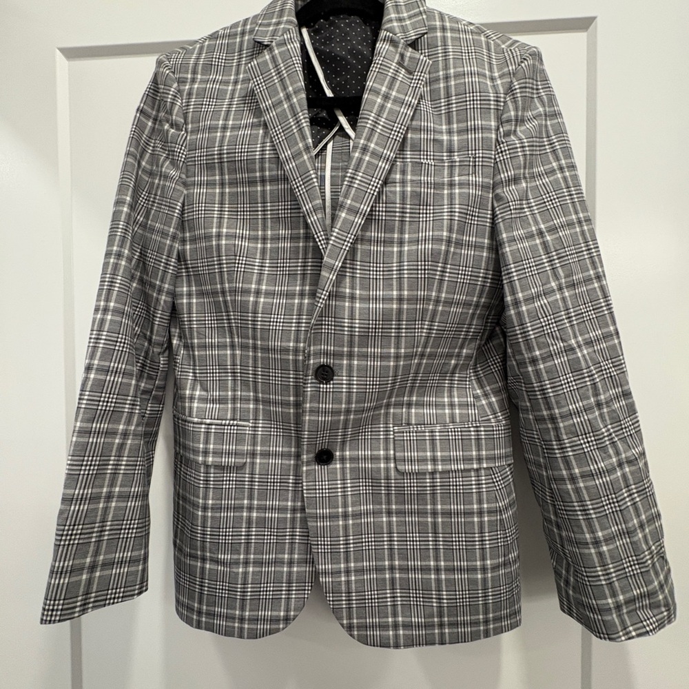 Gray Plaid Men's Blazer